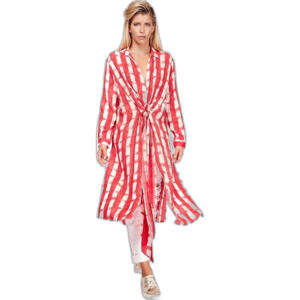 Solito Berry Check Longline Shirt Dress Size S